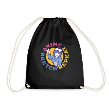 Anime Manga Anime Fille - Sac de sport léger - noir - Devant