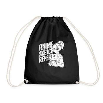 Anime Manga Anime Fille - Sac de sport léger - noir - Devant