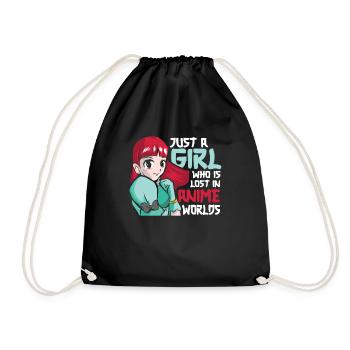Anime Manga Anime Fille - Sac de sport léger - noir - Devant
