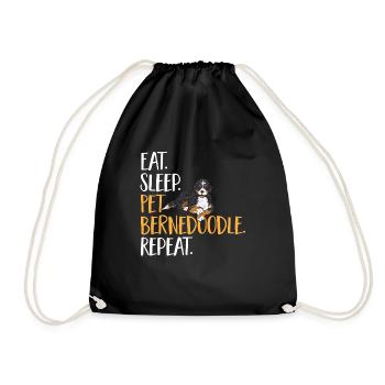 Bernedoodle Dog - Drawstring Bag - black - Front