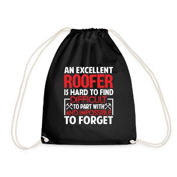 Roofer Roofer Is Hard To Find - Drawstring Bag - black - Front