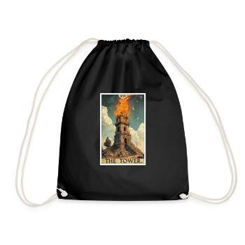 Cartes de tarot Carte de tarot La Tour La Tour - Sac de sport léger - noir - Devant