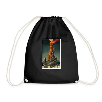 Cartes de tarot Carte de tarot La Tour La Tour - Sac de sport léger - noir - Devant
