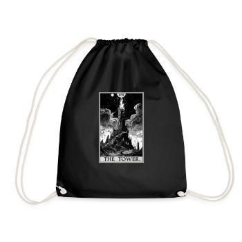 Cartes de tarot Carte de tarot La Tour La Tour - Sac de sport léger - noir - Devant