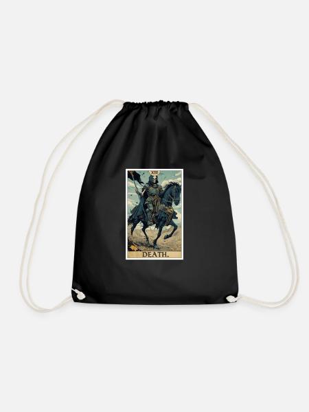Tarot Cards Tarot Card Death Death - Drawstring Bag - black