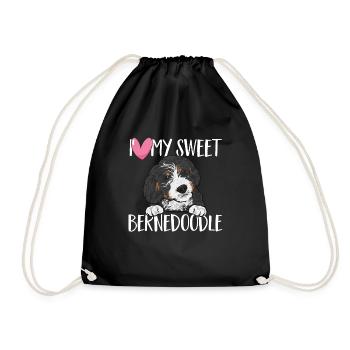 Bernedoodle Hund - Turnbeutel - Schwarz - Vorne