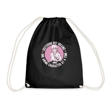 Anime Manga Anime Fille - Sac de sport léger - noir - Devant