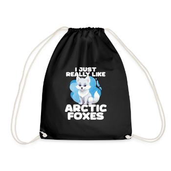 Niedliches Polarfuchs-Geschenk - Turnbeutel - Schwarz - Vorne