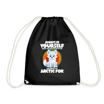 Niedliches Polarfuchs-Geschenk - Turnbeutel - Schwarz - Vorne