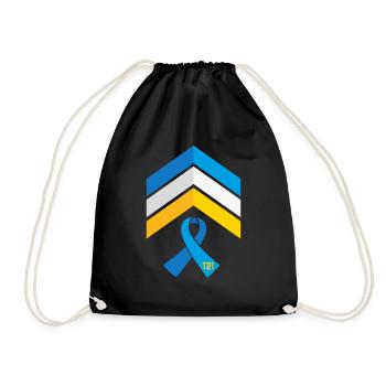 T21 Ribbon - Down Syndrome Awareness Month, Rock - Drawstring Bag - black - Front