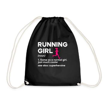 Runner Girls Running Cross Country Track Marathon - Turnbeutel - Schwarz - Vorne