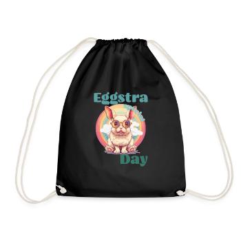 Easter bunny Easter rainbow funny gift - Drawstring Bag - black - Front