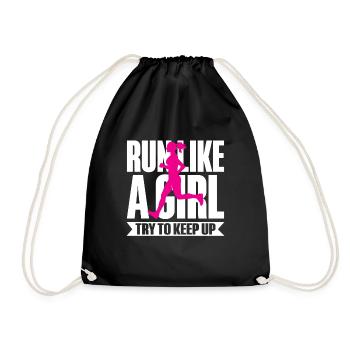 Runner Girls Running Cross Country Track Marathon - Turnbeutel - Schwarz - Vorne