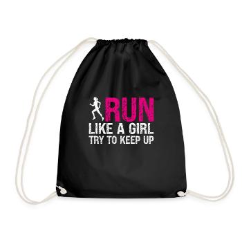 Runner Girls Running Cross Country Track Marathon - Turnbeutel - Schwarz - Vorne