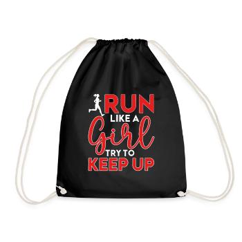 Runner Girls Running Cross Country Track Marathon - Turnbeutel - Schwarz - Vorne