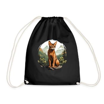 Chat d’Abyssinie Abessinierkatze - Sac de sport léger - noir - Devant