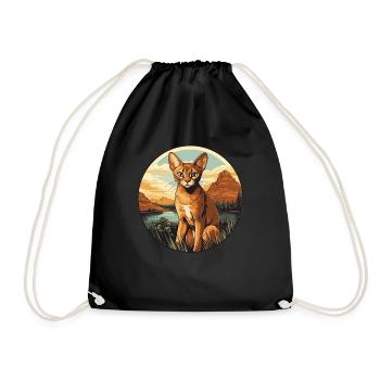 Chat d’Abyssinie Abessinierkatze - Sac de sport léger - noir - Devant