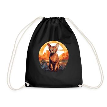 Chat d’Abyssinie Abessinierkatze - Sac de sport léger - noir - Devant