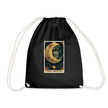 Tarotkarten Tarotkarte The Moon Der Mond - Turnbeutel - Schwarz - Vorne
