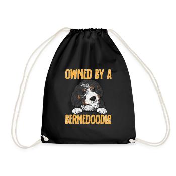 Bernedoodle Dog - Drawstring Bag - black - Front