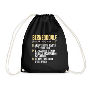 Chien Bernedoodle - Sac de sport léger - noir - Devant