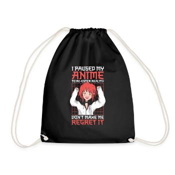 Anime Manga Anime Fille - Sac de sport léger - noir - Devant
