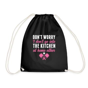 Pickleball players don't go in - Drawstring Bag - black - Front