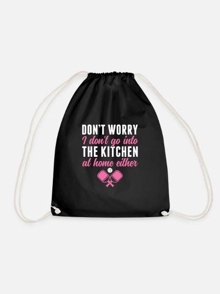 Pickleball players don't go in - Drawstring Bag - black