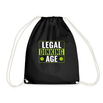 Pickleball Player Legal Dinking Age Funny - Drawstring Bag - black - Front