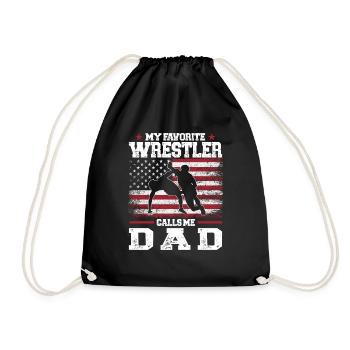 Wrestling Dad Wrestler Männer Vatertag - Turnbeutel - Schwarz - Vorne