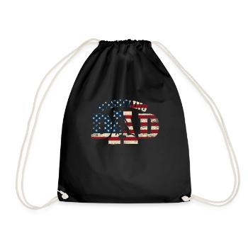 Wrestling Dad Wrestler Men Father's Day - Drawstring Bag - black - Front