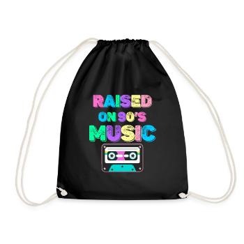 Grew up listening to 90's boomer music - Drawstring Bag - black - Front