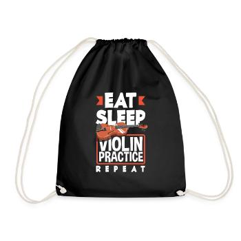 Geige Violine Geigenspieler Violinenspieler - Turnbeutel - Schwarz - Vorne
