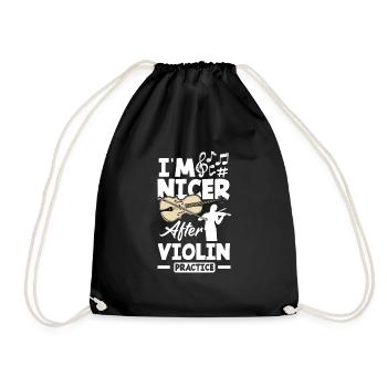 Geige Violine Geigenspieler Violinenspieler - Turnbeutel - Schwarz - Vorne