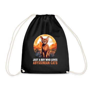 Chat d’Abyssinie Abessinierkatze - Sac de sport léger - noir - Devant