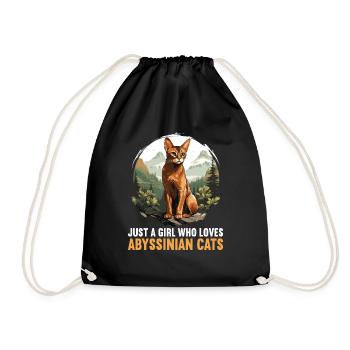 Chat d’Abyssinie Abessinierkatze - Sac de sport léger - noir - Devant