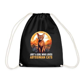 Chat d’Abyssinie Abessinierkatze - Sac de sport léger - noir - Devant