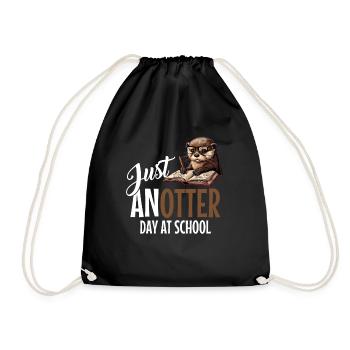 Otter Lustig Geschenk - Turnbeutel - Schwarz - Vorne