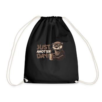 Otter Lustig Geschenk - Turnbeutel - Schwarz - Vorne