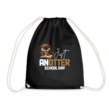 Otter Lustig Geschenk - Turnbeutel - Schwarz - Vorne