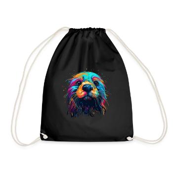 Otter Lustig Geschenk - Turnbeutel - Schwarz - Vorne