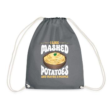 Kartoffelbrei Kartoffelpüree - Turnbeutel - Grau - Vorne