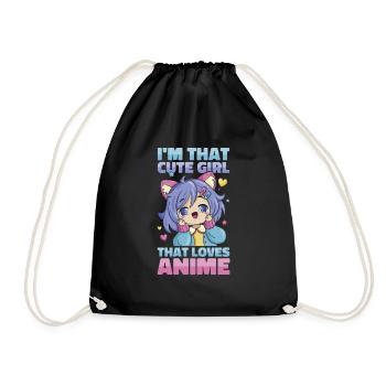 Anime Manga Anime Fille - Sac de sport léger - noir - Devant