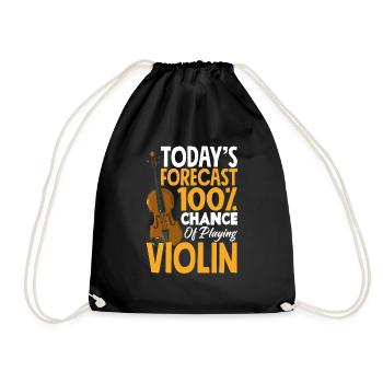 Geige Violine Geigenspieler Violinenspieler - Turnbeutel - Schwarz - Vorne