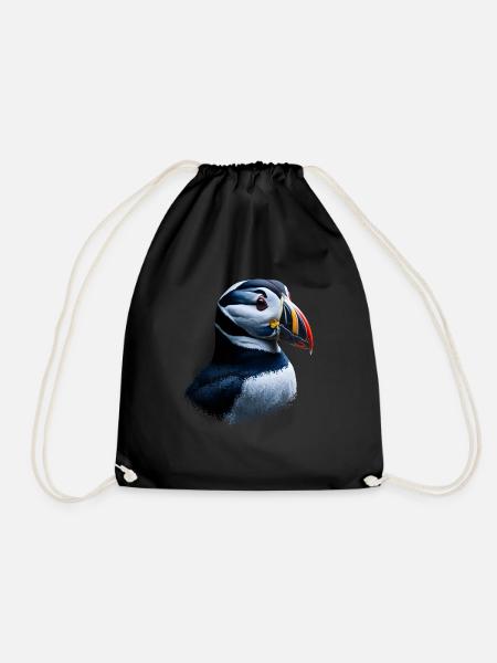 Papageientaucher Vogel Geschenk - Turnbeutel - Schwarz