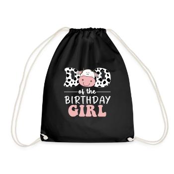 Papa de la fille d’anniversaire ferme vache papa papa 1er - Sac de sport léger - noir - Devant