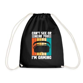 Virtual Reality VR Gamer Funnz - Drawstring Bag - black - Front