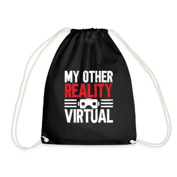 Virtual Reality VR Gamer Funnz - Turnbeutel - Schwarz - Vorne
