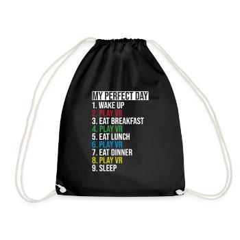 Virtual Reality VR Gamer Funnz - Drawstring Bag - black - Front