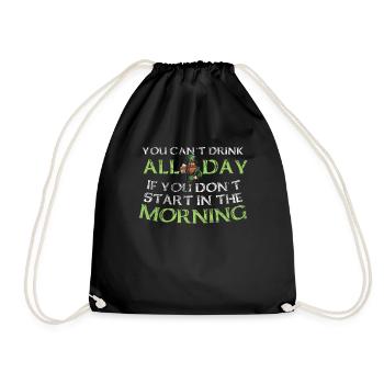 you can't drink - Drawstring Bag - black - Front